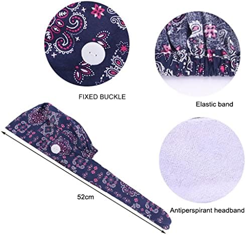 XDSDDDS pamučni ispisani ručni zavoj za zavoj za kosu kopča i protiv zaduhanje bojanje šešira za spavanje žena