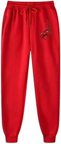 Posteljine hlače Žene Petite Žene Sportske pantalone Srednji struk Red Leptir printova dugi obrezirani hlače