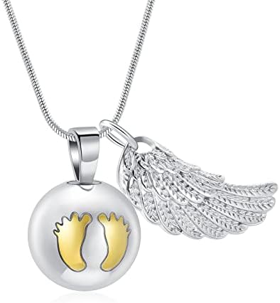 Saruei Futrosprint kugla za kremaciju nakit za pepeo krila zadržava ogrlicu za urnu za ljudsko