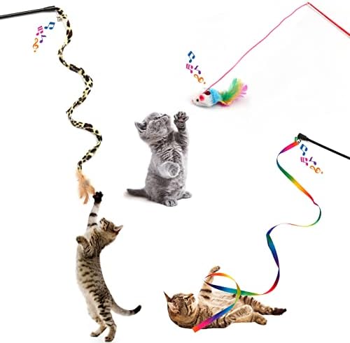 PietyPet igračke za mačiće igračke za mačke asortiman, 26 pakovanja igračke za mačke raznovrstan paket za macu, igračka za mačji štapić, igračke za mačje pero, mačje kugle sa zvončićima, igračka za mačji miš, igračke za mačju metvicu za mačke u zatvorenom