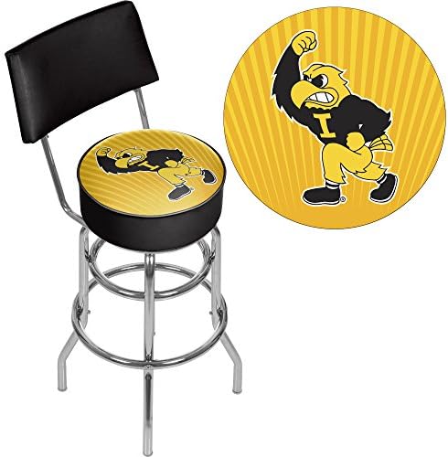 Zaštitni znak Gameroom University Of Iowa okretna barska stolica sa leđima-Herky