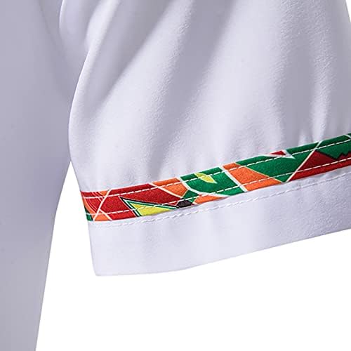 WENKOMG1 muške majice s afričkim printom proljeće ljeto vrhovi vanjski kratki rukavi majice labave sportske majice L0322