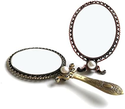 MJWDP sklopivo dvostrano Kozmetičko ogledalo ogledalo ogledalo u evropskom stilu antikno ogledalo prenosivo