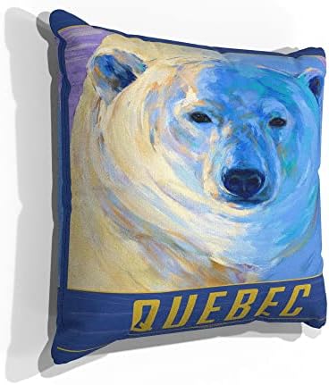 Jastuk za bacanje kauča od umjetnice Kari Lehr 18 x 18polarnog medvjeda iz Quebeca.
