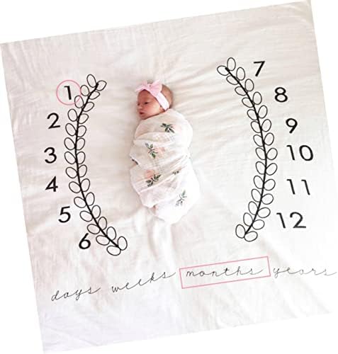 Kisangel Monthly Baby Prop pokrivač za novorođenčad Muslin Milestone pamučni pribor za dječiju fotografiju