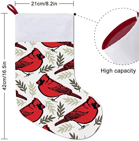Kardinalno ptice uzorak personalizirani božićni čarapa Xmas kamin Porodični zabava Viseće ukrase