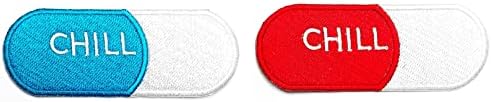 HHO patch set 2 komada. Crvene plave kapsule tablete zakrpe tablete crtane naljepnice logotip Stražnji jaknu Majica