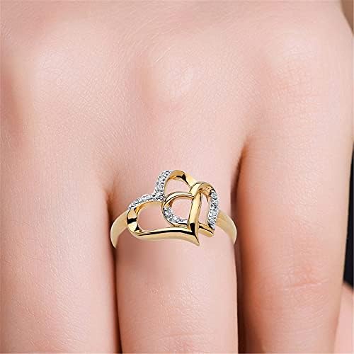 2023 Novi prsten kreativni nakit Gif Heart-to-Heart Love Angagement Dame Diamond Prsteni Opal kristalni prsten