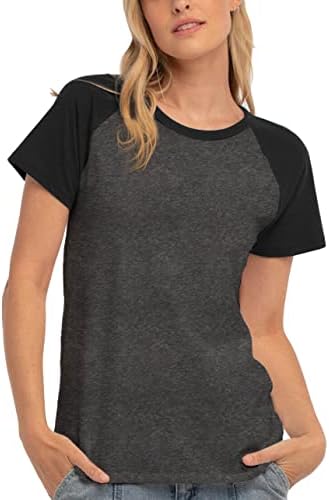 Deckm Raglan bejzbol košulje - Ležerne prilike Soft & Comformove ženske majice kratkih rukava