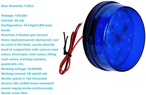 Plavo Stroboskopsko svjetlo, Lelukee 2kom DC 12V trepćuće svjetlo otporno na kišu plavi Led alarmni Signal za