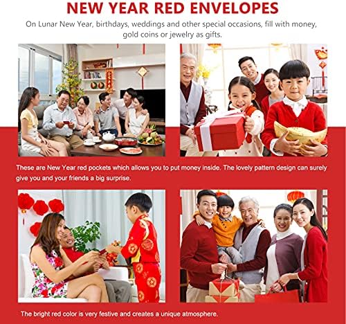 BESTOYARD 12kom kineska Nova godina crvena koverta crtani film 3D Tiger novac crveni paketi Lai See Lucky