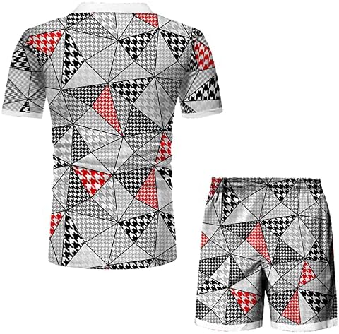 Muški ljetni trenerci setovi redovno fit v izrez 2 komada polo odjela za muškarce u boji blok patentne majice