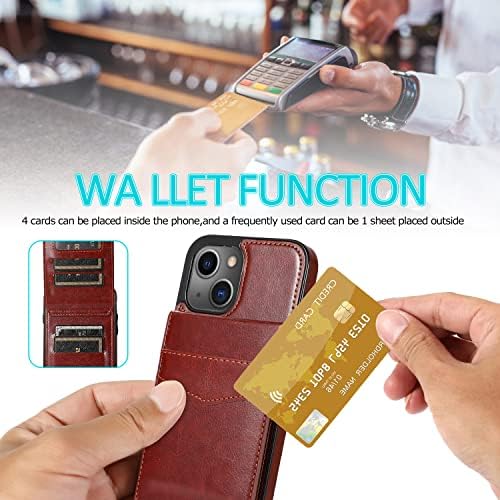 Szhaiyu Flip PU kožna futrola za telefon kompatibilna sa futrolom za iPhone 14 sa držačem kreditne kartice