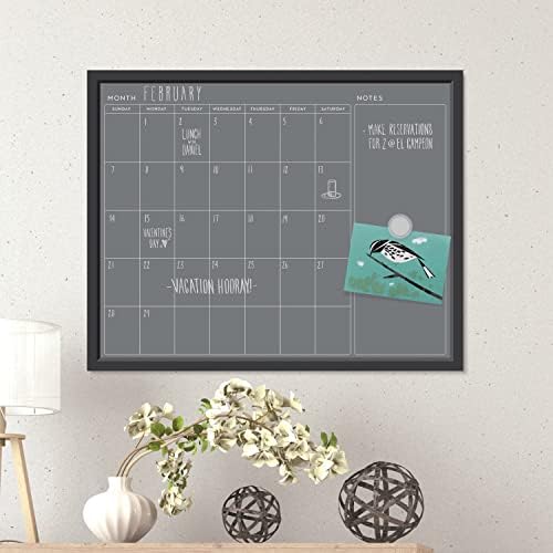 Magnetna tabla za kalendar U marki, 16 x 20 inča, okvir od crnog drveta, olovke uključene