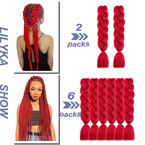 LILYKA SHOW 3 pakovanja 24 inča ekstenzije za kosu za žene Kanekalon pletenica za kosu Ombre Jumbo