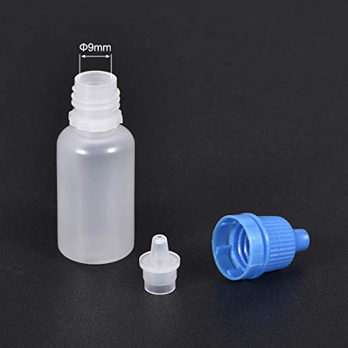 Uxcell plastične boce s kapljicama, 10ml / 0,34 oz prazne boce s kapljicama s poklopcem, plavom, pakovanjem od 50