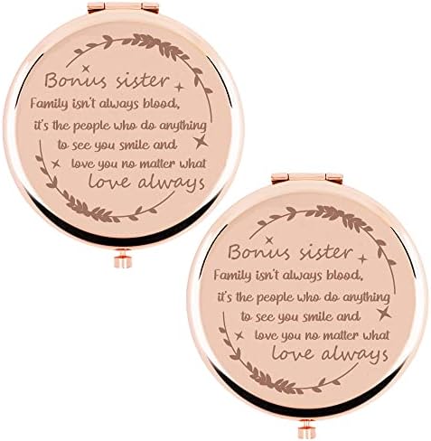 Tuklye 2 komada Bonus sestra kompaktno ogledalo za šminkanje-rođendanski pokloni za žene, Dan zaljubljenih