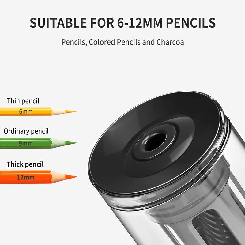 Genigw Electric olovka Velika teška dužnost 6-12mm Olovka u boji Mehanička USB dječji pribor za oštrenje