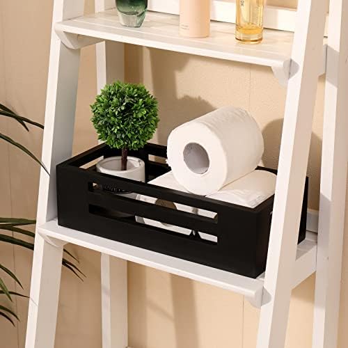 Crna kutija za dekor kupatilo toaletni rezervoar korpa Topper,drvene korpe za kupatilo,poleđina korpe za odlaganje