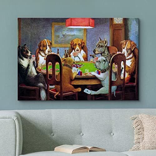 wall26 Pokers Dogs by C. M. Coolidge-Canvas Print Wall Art poznata reprodukcija slike - 24x 36