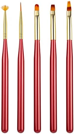 TREXD 5kom crveni Gel četka za proširenje Nail Art olovka olovka za manikuru alati za crtanje