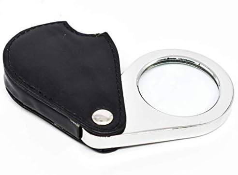 Bocbco lupa moćne ručne Lupe,prenosivi mali praktični 10x40mm Mini sklopivi kožni džep sa Crnom