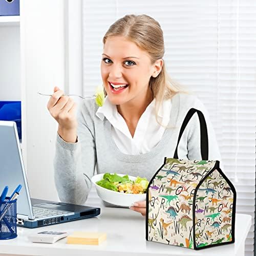 ABC Dinosaur torba za ručak izolovana torba za ručak ženska kutija za ručak za muškarce i žene vodootporna