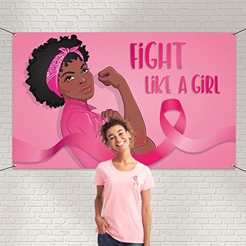 Pudodo Svijest Rak Dojke Backdrop Banner Pink Ribbon Girl Podrška Borba Oktobar Fotografija Pozadina