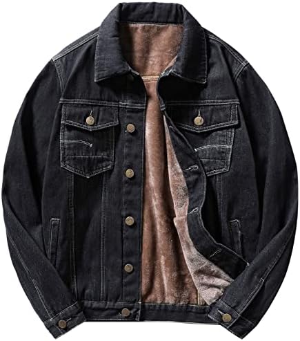 XZHDD traper jakne za muške, zime zadebljani topli retro casual kaput vintage fleece plišana jakna s više džepovima