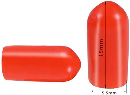 Zaštita od vijaka PVC gumeni kružni cijev vijak poklopac Crveni Crveni crveni 5,5 mm ID 100pcs