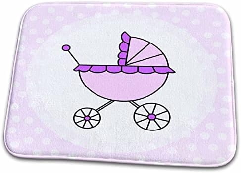 3drose Janna Salak Designs Baby-Purple baby Carriage Design - prostirke za kupatilo