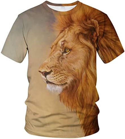 Muški životinjski lav 3D tiskani majica casual majica kratkih rukava