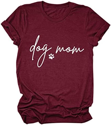 SUNIDOL WOMENS Dog Mom Dukserice Pas Paw Print Dugih rukava Crewneck Ležerne prilike pulover Labava majica