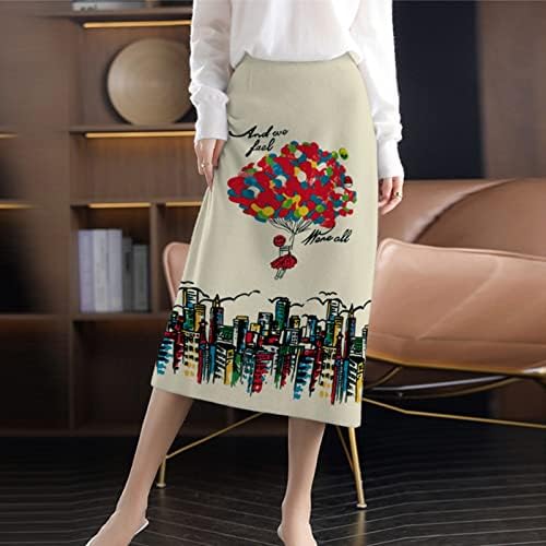 Suknja lavande Ženska elastična struka Split Thidar Rib Knit Long Maxi Bodycon olovka od suknje toplo srce