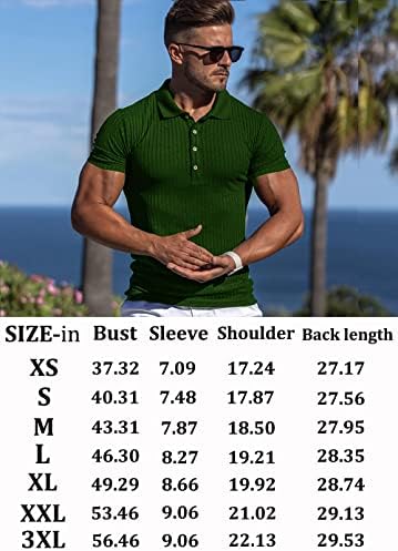 URRU muške Muscle T Shirts Stretch Long & amp; kratki rukav Workout Tee Casual Slim Fit Polo Shirt