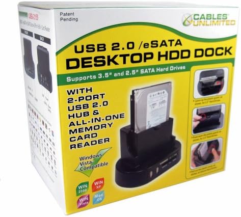 Kablovi Unlimited USB 2.0+eSATA na SATA hard disk priključak sa 2 port čvorište i čitač memorijskih