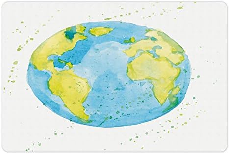 Ambesonne Zemljana podloga za kućne ljubimce za hranu i vodu, ručno nacrtana akvarelna zemaljska