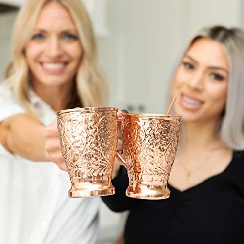 Kamojo Pure Copper Shot Glass kolekcija Set 4-Custom reljefni Barware za Moskvu Mules, kokteli