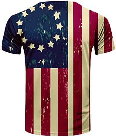 Zvijezde i pruge Print TEE majica za muškarce Classic Fit Crewneck Patriotska američka zastava TOP LODIER Majica