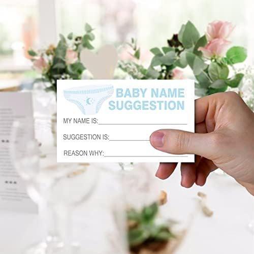 Baby Name prijedlog za Baby Shower, plava pelena tema ime prijedlog igre kartice, 1 znak & amp; 50 komplet