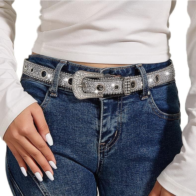 Ženski vintage remen zasteljine zapadnih kaubojca u stilu stila Filmni dijamantni pojasevi za Jeans