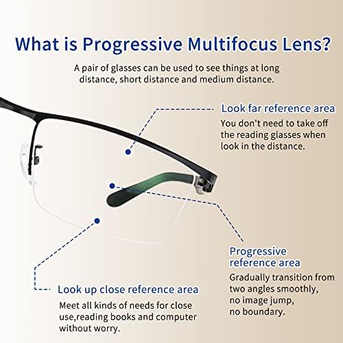 SooGree Multifocus progresivne naočare za čitanje muške kompjuterske naočare za muškarce plavo svjetlo koje blokira