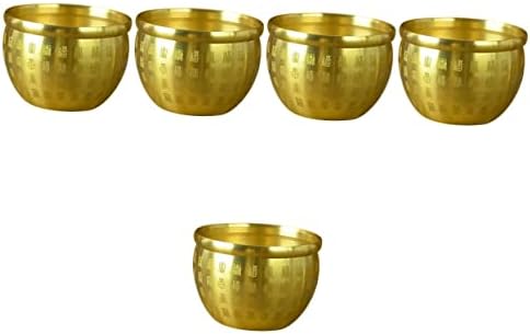 Cabilock 5pcs Pure Copper Bowl Kineski dekor Početna Dekor Decor Decor Copper Ponuda Bowl Treasure
