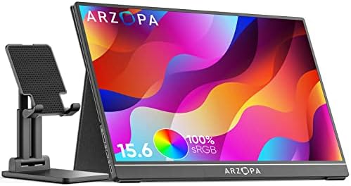 Arzopa prijenosni Monitor i stalak za Tablet, 15,6 sRGB FHD 1080plaptop Monitor i kombinacija čvrstog prijenosnog