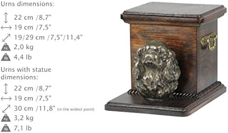 Kavalirski kralj Charles španijel, Memorijal, urna za pseći pepeo, sa statuom psa, ArtDog