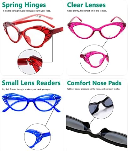 Eyekepper 5-Pack naočare za čitanje za žene mala sočiva čitači mačjih očiju