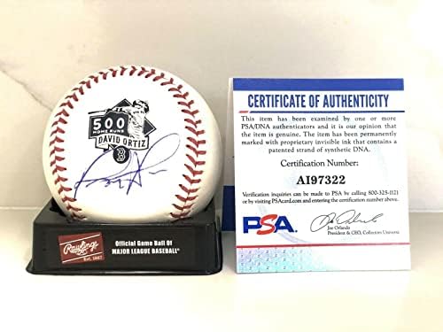 David Ortiz ručno potpisalo 500 Homerun Logo Baseball Boston Redsox Big Papi PSA DNK - autogramirani