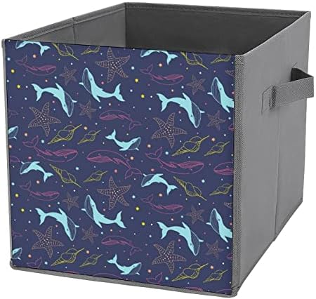Kitovi Dolfini Starfish Sklopive kocke za skladištenje tkanina 11 inča Sklopivi kanti za pohranu sa