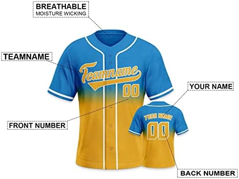 Prilagođeni bejzbol dres otvoren / tiskani prilagođeni gumb dolje majica Sportska uniforma