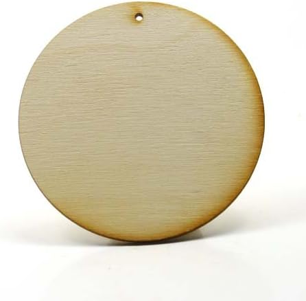 Mylittlewoodshop - Pkg izreza od 25 krugova-prečnika 3 inča sa rupama od 1 2 mm i nedovršenim drvetom